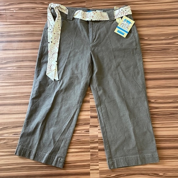 Nwt Dockers Favorite Fit Mid Length Linen Capri Size 8 - Picture 1 of 12